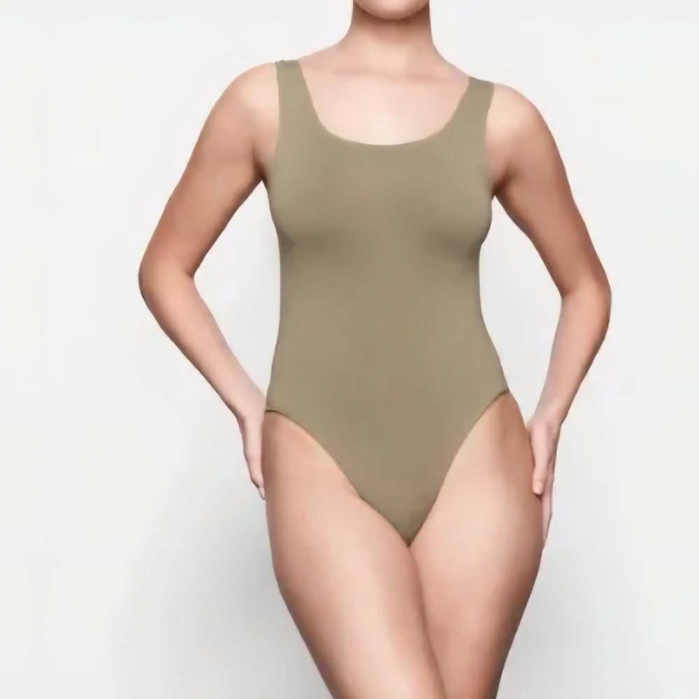 Army Green Thong Bodysuit
